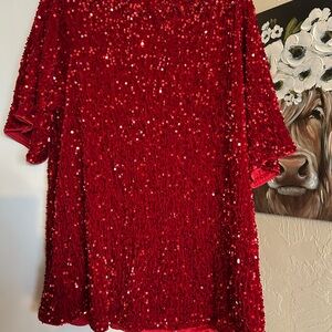 SHEIN Red Sequin Dress